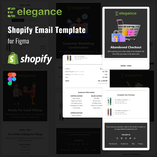 Shopify Notification and Transactional Emails Design - Figma